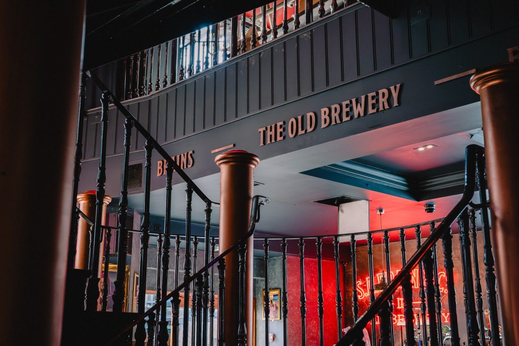 Stais to upstairs at the old Brewery